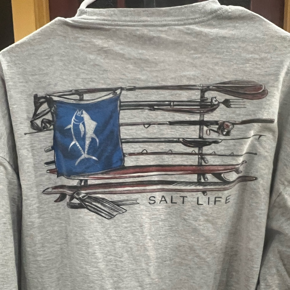 Salt Life Blue and Gray Long Sleeve Tee